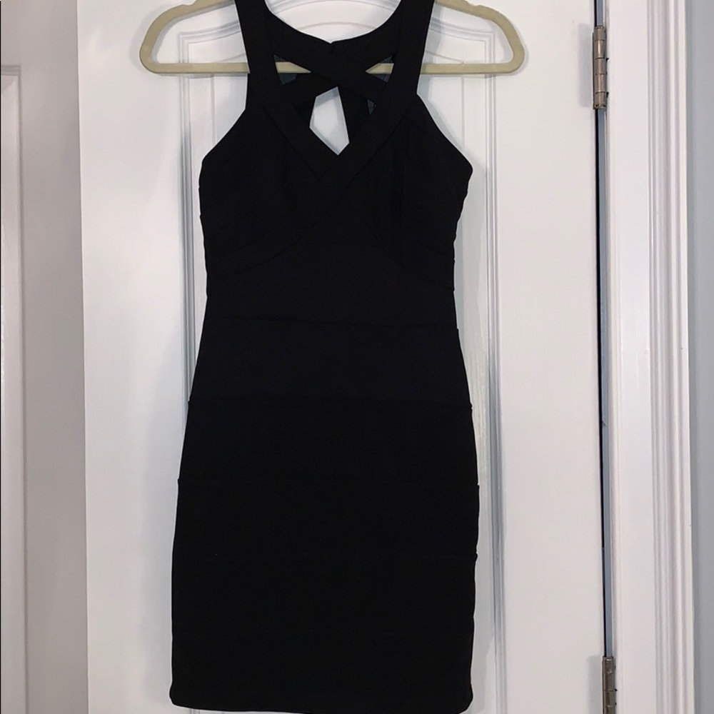 Black mini bandage dress